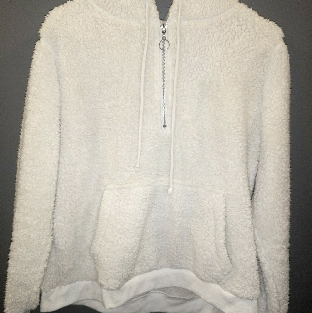 Fuzzy white hoody